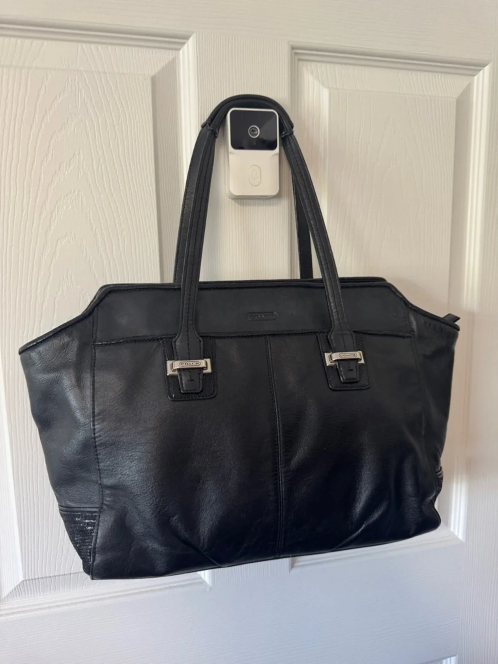 Coach Taylor Alexis black leather carry all